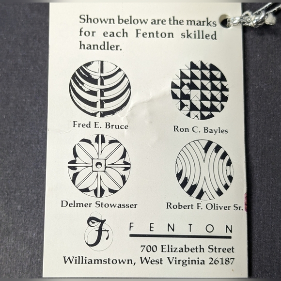 Fenton Vintage Glass Basket, Pastel Blue, By Robert Oliver Sr. W/ Label And Tag - Picture 10 of 11